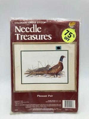 ColorArt Kit Punto de Cruz Aguja Tesoros "Pareja de Faisanes" De Colección 1982 Sin Abrir Foto 1 de 3