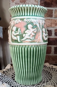 Roseville Donatello 111-12 Vase MINT w/ OUTSTANDING COLOR & MOLD Vtg Art Pottery - Picture 1 of 6