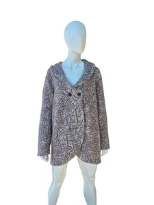 J.Jill Damen L Mokka Struktur Paisley Pure Jill Curved Front Printed Cardi - Bild 1 von 12