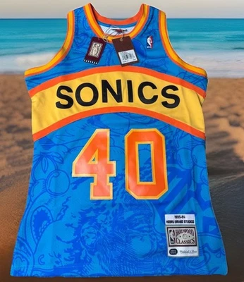 MITCHELL & NESS x HEBRU BRAND STUDIOS $250 M SEATTLE SUPERSONICS KEMP AUTHENTIC - Image 1 of 4