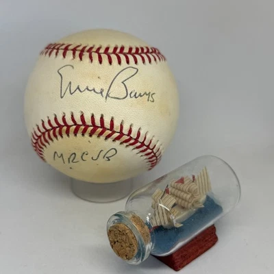 Ernie Banks Firmado Rawlings Béisbol Certificado de Autenticidad JSA Inscrito Mr Cub Auto Salón de la fama A4230 Foto 1 de 4