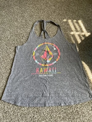 Volcom Women's Small Gray Graphic "Hawaii Volcom Stone" Tank Top - Image 1 of 4