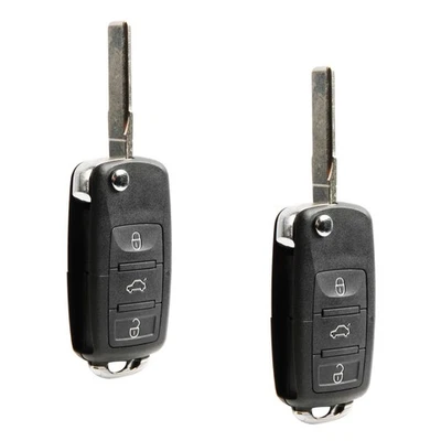 2x Remote Key Fob Flip for 2006-2011 Volkswagen (NBG92596263, 1K0959753H, 753H) Foto 1 de 4