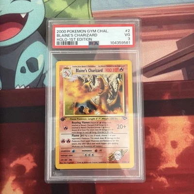 2000 Pokemon Gym Challenge 1-е издание Blaine's Charizard голограмма No2 PSA 3 - Изображение 1 из 2