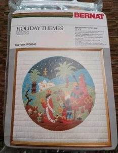 BERNAT Holiday Quick Cross-Stitch Kit  VTG 1979 New Three Wise Men Xmas Craft - Picture 1 of 3