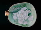 MADE IN OCCUPIED JAPAN ASH TRAY WHITE ROSE MOTIF VINTGE