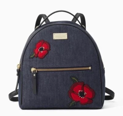 KATE SPADE Grove Street Poppy Sammi Denim Mochila BOLSO NUEVO CON ETIQUETAS Foto 1 de 4