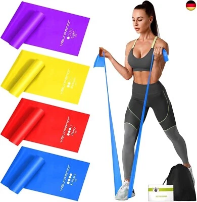 MARKE VALYPANOR VALYPANOR Widerstandsbänder 4er Set 2 m Fitnessbänder mit 4 Widerstandsbänder fü