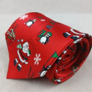 Hallmark Polar Pals 3.5x60 Mens Tie Xmas Christmas Silk - Picture 1 of 7