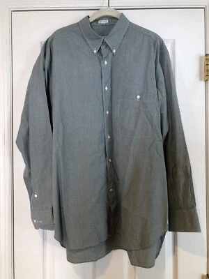 Camisa de Vestir Salvatore Ferragamo Manga Larga Botón Frontal Verde Blanco Talla 43 Foto 1 de 4