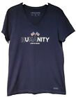 T-shirt concasseur Life Is Good HUMANITY orthographe UNITY drapeaux américains femme S