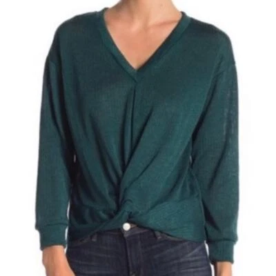 Lush Front Knotted Twist Sweater in Teal, Size L​​​​​ - Image 1 of 3