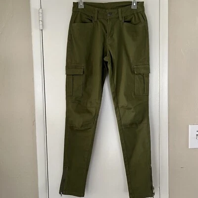 НОВЫЙ БЕЗ ЯРЛЫКОВ БОНГО ДЖИНСЫ ОЛИВКОВЫЙ ЗЕЛЕНЫЙ УЗКИЕ КАРГО БРЮКИ С КАРМАНАМИ И МОЛНИИ ЛОДЫЖКИ SZ 7 - Изображение 1 из 4