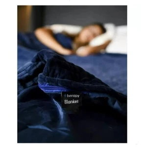 New Therapy 14kg Super King Weighted Blanket with Cover Calming Blue - Picture 1 of 2