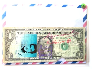 WARHOL/HARING/BASQUIAT: "ELVIS" Echter US$ DOLLAR 3x signiert und skizziert - Bild 1 von 6