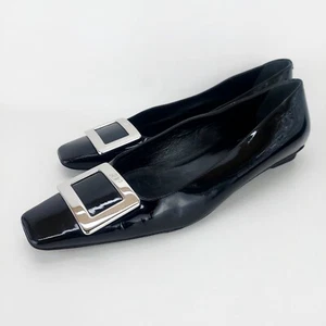 Roger Vivier Decolette Belle Black Patent Shoes Size 41 1/2 Us 11 1/2 - Picture 1 of 10