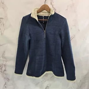 Suéter Kuhl Mujer Pequeño Azul Felpa Simulado Peluche Sherpa Forrado Alfpaca - Imagen 1 de 11