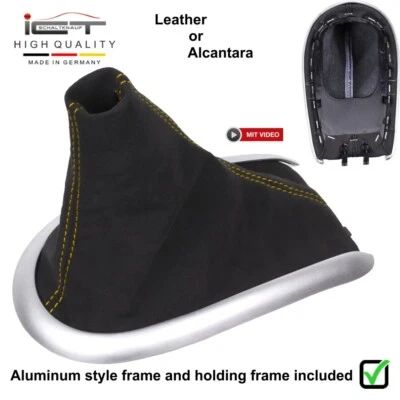 Cuero Alcantara® para Porsche Boxster 986, 911 996 cambio marcha polaina bota amarillo Foto 1 de 4