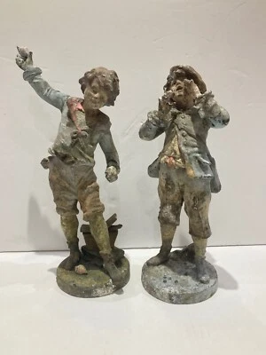 Antike Spelter Skulpturen Louis Auguste Moreau, (Paar) - Bild 1 von 4