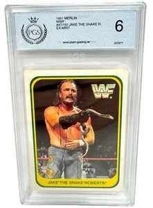 JAKE SNAKE ROBERTS WWF WWE Merlin Karte 1991 PGS no BGS PSA -INKgrafix Toys A241 - Bild 1 von 6