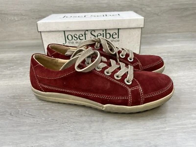 Zapatilla deportiva para mujer Josef Seibel malla roja informal cómoda ortopédica con cordones de viaje Foto 1 de 4