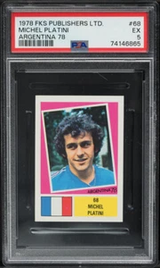 1978 F.K.S. Stickers World Cup Michel Platini #68 PSA 5 EX - Picture 1 of 2