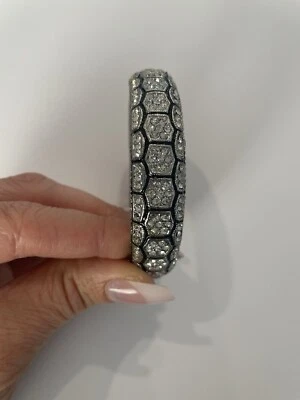 Armband Manschette schwarz und klar Zirkonia  - Bild 1 von 4