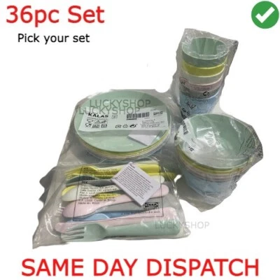 Kids Pastel Plastic Bowls Plates Cutlery Set or Individual ikea kalas set