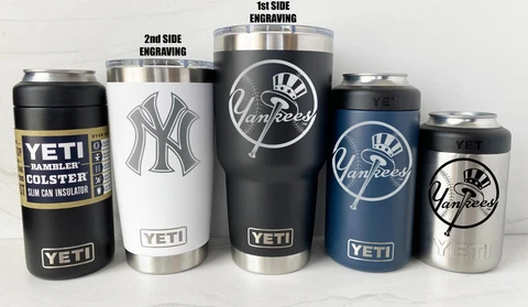 NEW YORK YANKEES YETI Laser Engraved Tumblers and Can Colsters, 2-side engraving Cover
