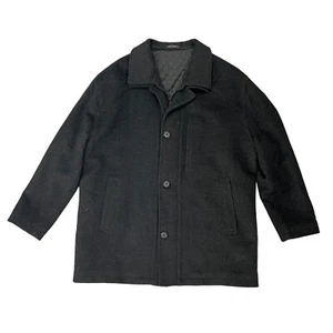 Alfani Jacket Mens 44 Regular Charcoal Black Wool Cashmere Blend Quilt Lined - Picture 1 of 11