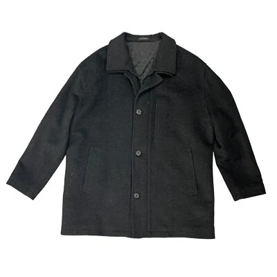 Alfani Jacket Mens 44 Regular Charcoal Black Wool Cashmere Blend Quilt Lined - Image 1 of 4