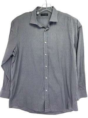 Camisa de vestir Ralph Lauren etiqueta negra para hombre talla 17 gris a cuadros (Q18) Italia hecha Foto 1 de 4
