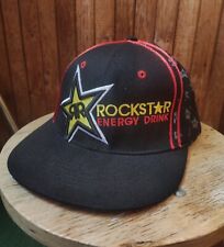 RARE VTG Rockstar Energy Drink Cap Hat Men's Size L Retro Style 2000s Snapback 