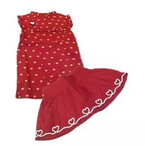 New Gymboree BON VOYAGE Toddler Girls Sleeveless Blouse Top Skirt Red Size 3 - Picture 1 of 5