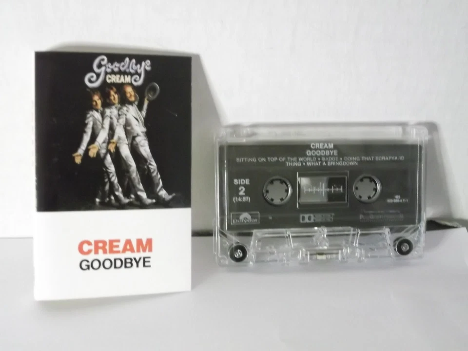 Cream,Polydor,"Goodbye" US Cassette Tape,1969 blues rock classic album,Mint - Image 1 of 1