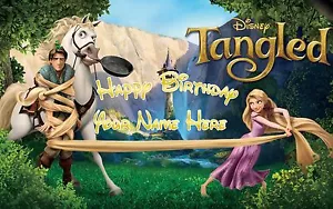 Birthday banner Personalized 4ft x 2 ft Tangled, Disney, Rapunzel, Eugene - Picture 1 of 1