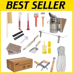 Comprehensive 20-Piece Beekeeping Kit with Smokers, Gloves & Uncapping Tools - Picture 1 of 7