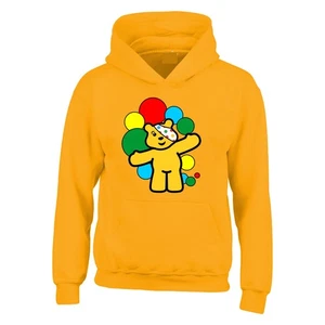 Children in Need 2025 Pudsey Bear Hoodie Kids Charity Spotty Dotty Balloon Hood - Picture 1 of 5
