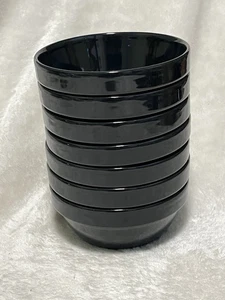 7 Set Mainstays STACKABLES BLACK Soup Cereal Bowls Large Solid All Black 6" - Picture 1 of 9