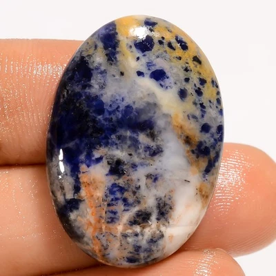Piedra preciosa suelta cabujón ovalado de sodalita natural de 28,5 quilates para joyería 29X20X5 mm Foto 1 de 3