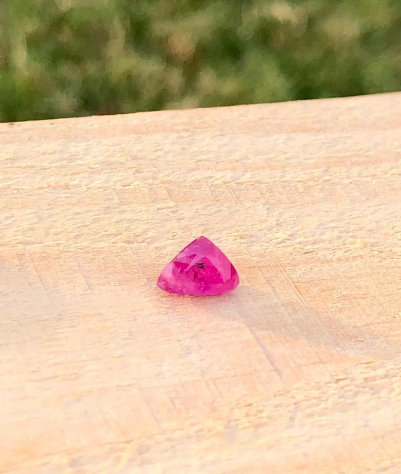 2Ct Natural Ruby Trillion Cut Pinkish Red Gemstone from Afghanistan - Image 1 of 4