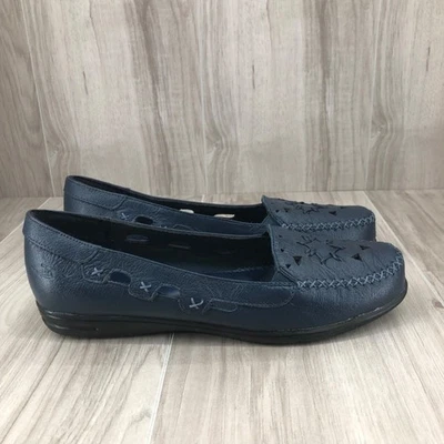 Mocasines Dr Scholls para mujer 8,5 M cuero azul zapatos cómodos sin cordones Foto 1 de 4