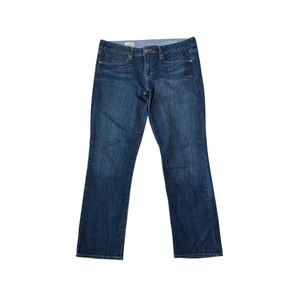 Gap 1969 Jeans Real Straight Denim Stretch Dark Blue Women’s Size 31/12a - Picture 1 of 9