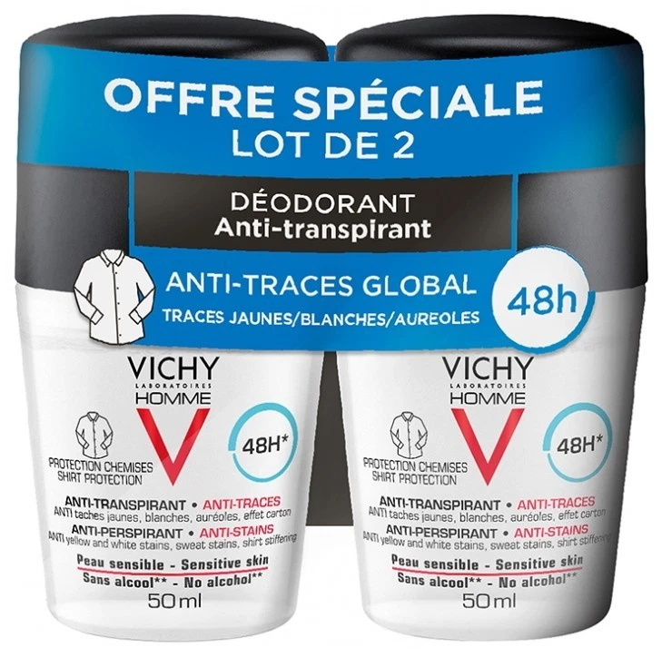 Vichy Men 48H Antitranspirante Roll-On Desodorante Antimanchas 2 x 50 ml Foto 1 de 1