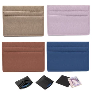 Slim PU Leather Credit Card Holder Wallet 6 Cards RFID Safe - Picture 1 of 9