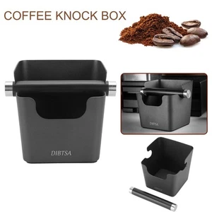 Coffee Grounds Knock Box Espresso Pucks Dump Bin Non-Slip Base Rubber Bar Black - Bild 1 von 12