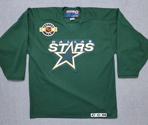 Camiseta deportiva de hockey CCM Center Ice Dallas Stars años 90 verde oscuro para hombre talla L - Imagen 1 de 12