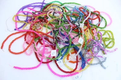 34 Perlenstränge Glasperlen Stränge Glas Perlen rund 4 mm 405 g HOBBYAUFGABE 8 - Bild 1 von 2