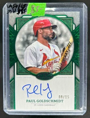 2024 Topps Tier One Paul Goldschmidt Next Level Auto Green Foil #8/15 Cardinals - Image 1 of 2