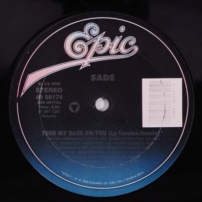 SADE Turn My Back On You EPIC 12" VG+ HEAR - Image 1 of 2